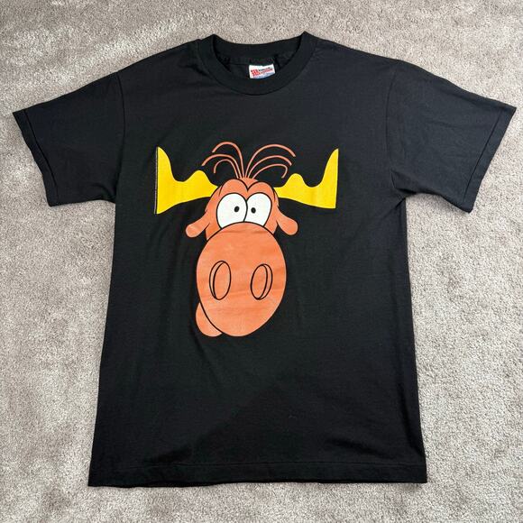Taco Bell Bullwinkle Promo T-Shirt Size M Single Stitch USA Black Vintage 90s - Picture 1 of 6